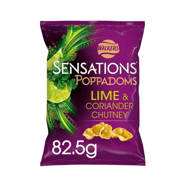 Walkers Sensations Lime and Coriander Chutney Pappadoms 82,5g-Walkers Food Ltd.-SNACK SHOP AUSTRIA