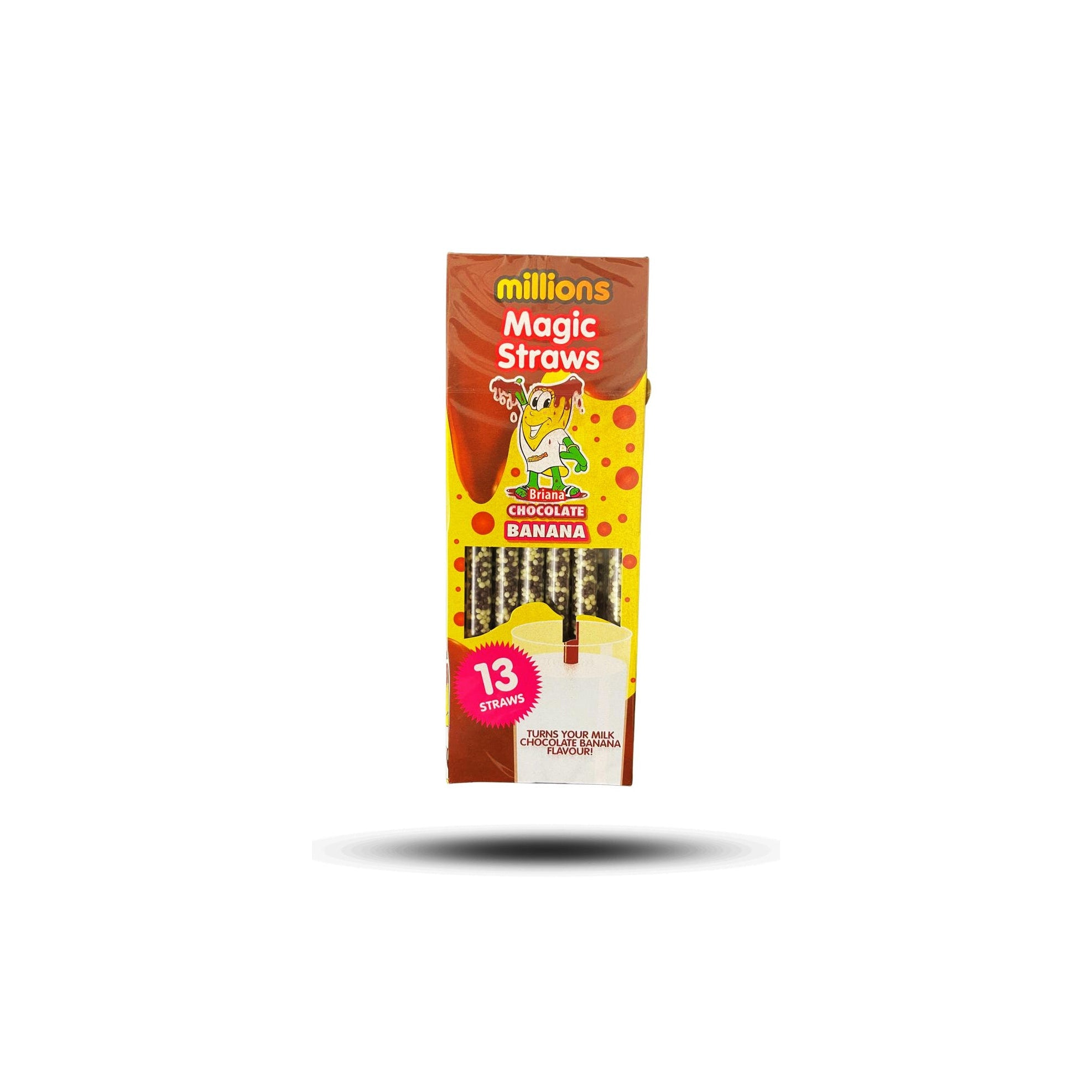 Millions Magic Straws - Briana Chocolate Banana (13x6g) 78g-Golden Casket (Greenock) Ltd.-SNACK SHOP AUSTRIA